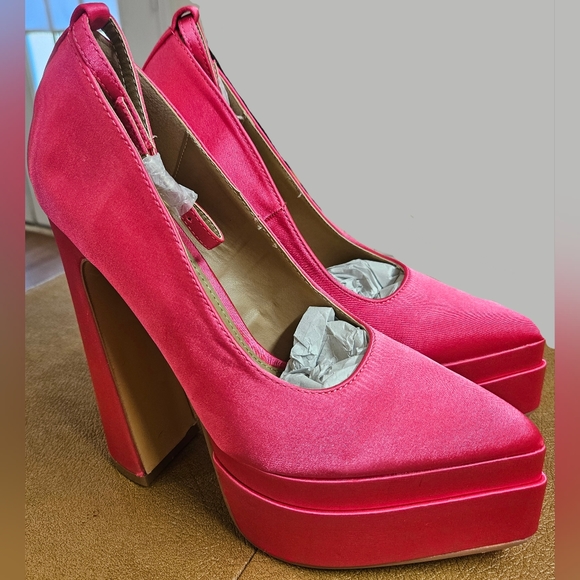 NEW Hotpink Platform Pumps - Picture 7 of 11